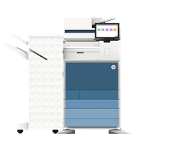 web HP Color LaserJet MFP E877z avec un magasin de papier de 2x520 feuilles et finisher